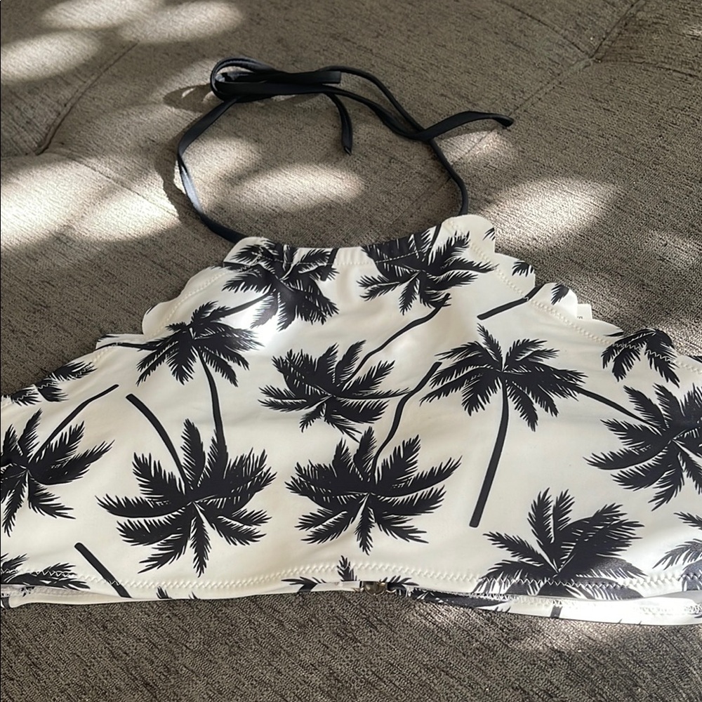 Palm Print Halter Bikini Top